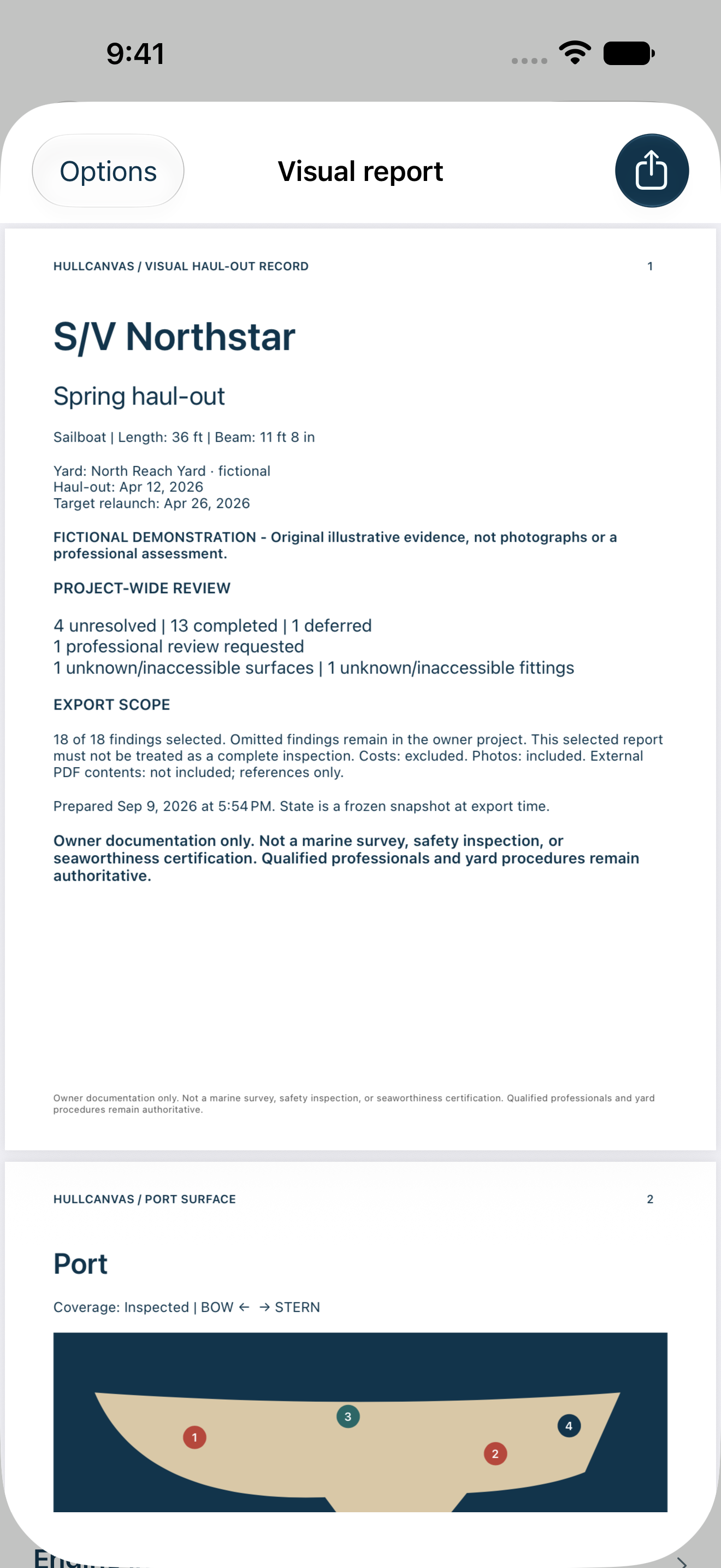 HullCanvas visual report